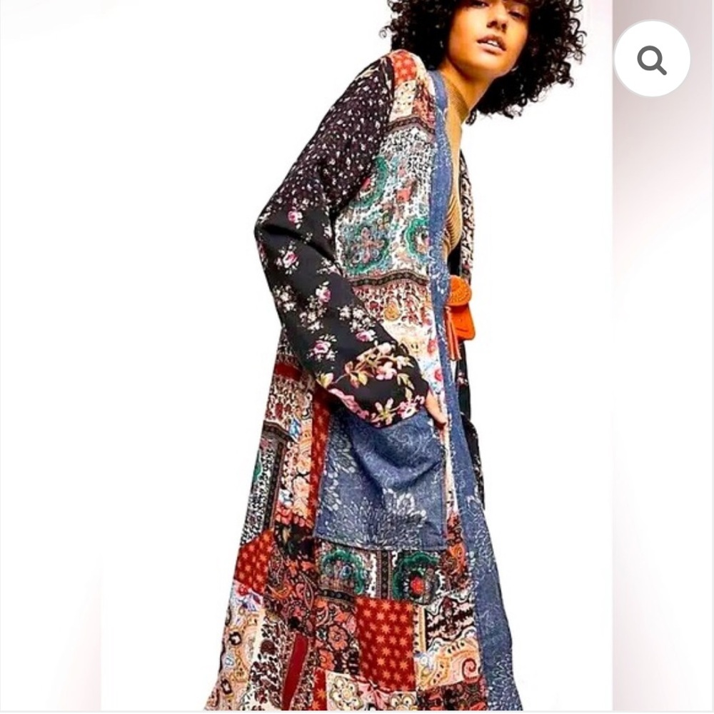 RARE Free People Songbird Patchwork Kimono Duster